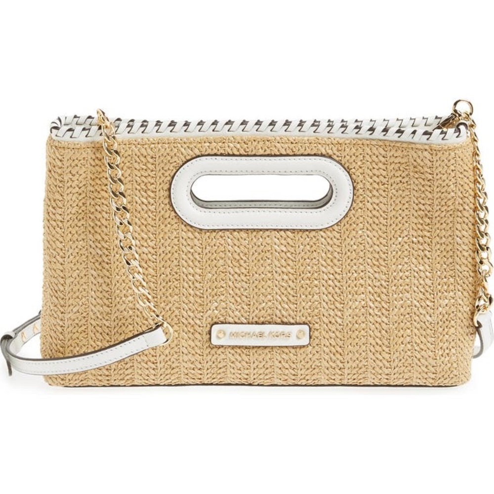 Michael Kors Rosalie Straw Clutch Purse